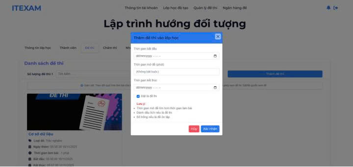 Thêm đề thi vào lớp