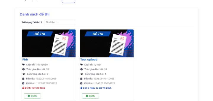 Danh sách đề thi